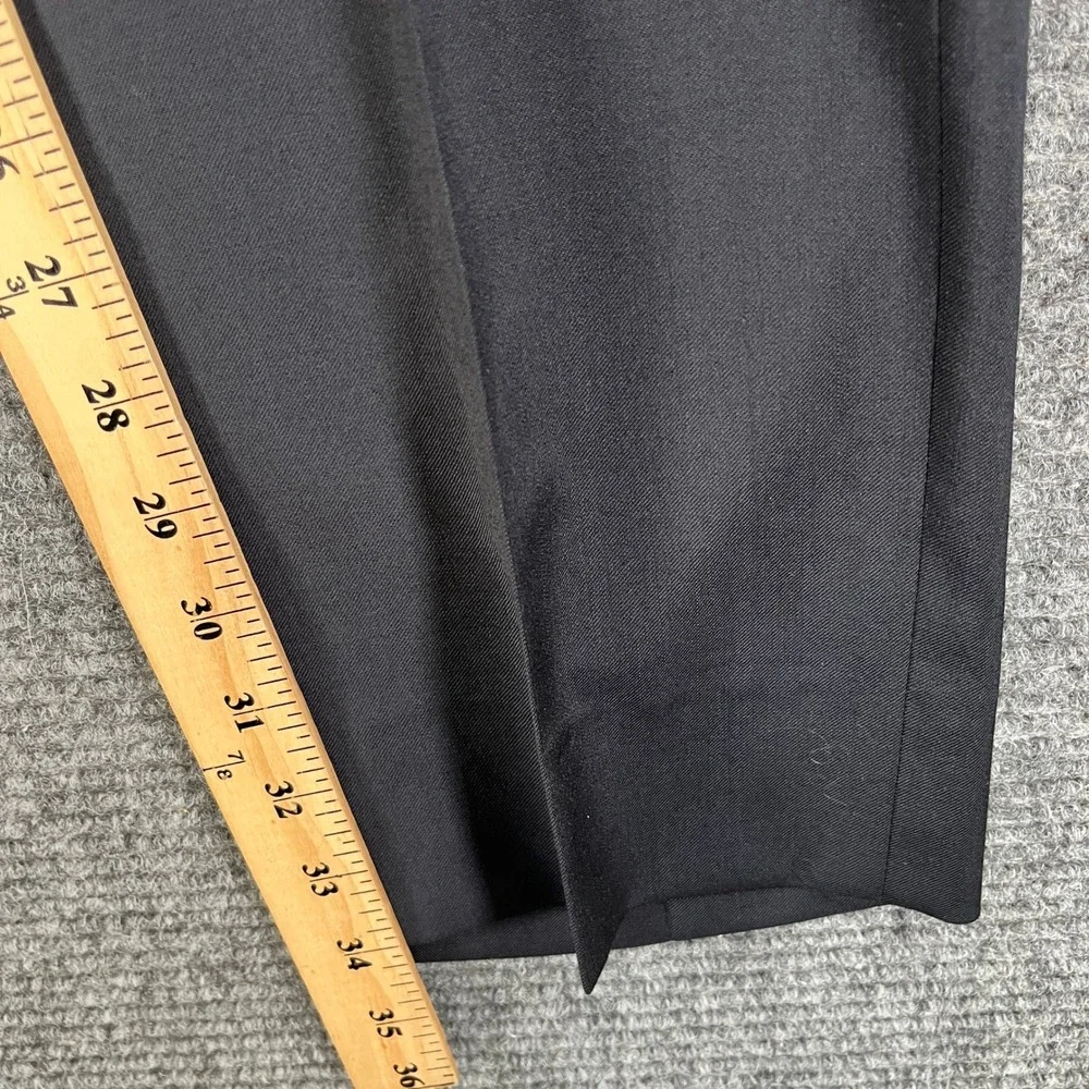 Hugo Boss Virgin Wool Dress Pants Men 38x34 Navy Blue Flat Front Business Formal